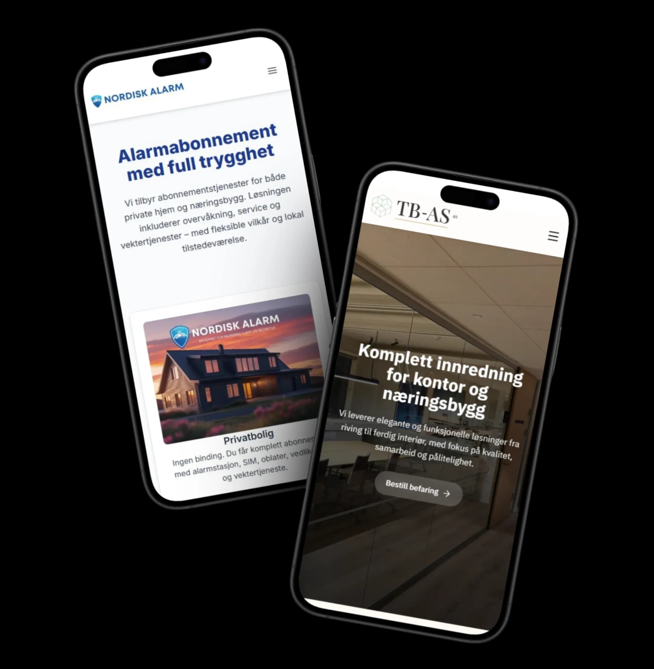 Illustrasjon av mobile nettsider fra Din IT-Hjelp