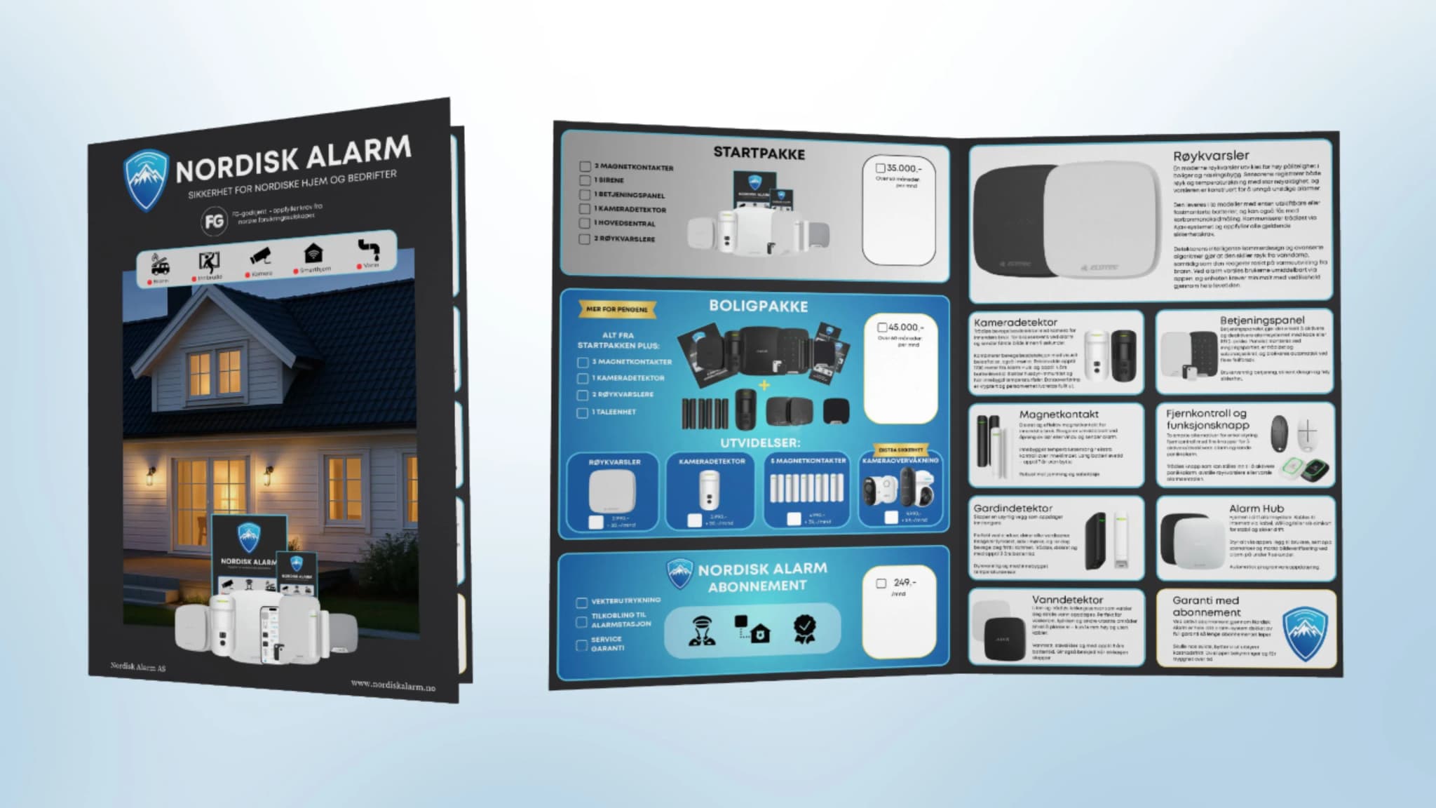 Oversikt over produktkatalogen til Nordisk Alarm